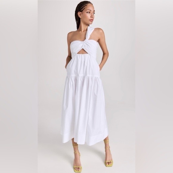 A.L.C. Dresses & Skirts - A.L.C. Aubry One Shoulder Midi Dress White Poplin NWT